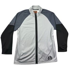 AND1 Jacket Mens Extra Extra Large Gray Basketball Training Pockets Full Zip Top
